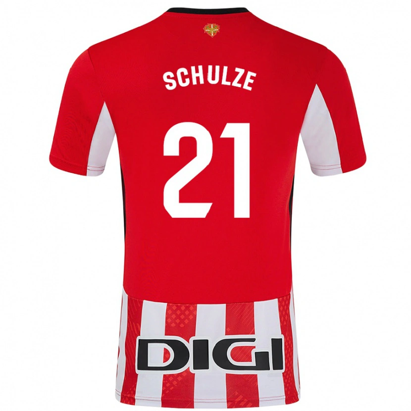 Danxen Kinderen Bibiane Schulze #21 Rood Wit Thuisshirt Thuistenue 2024/25 T-Shirt