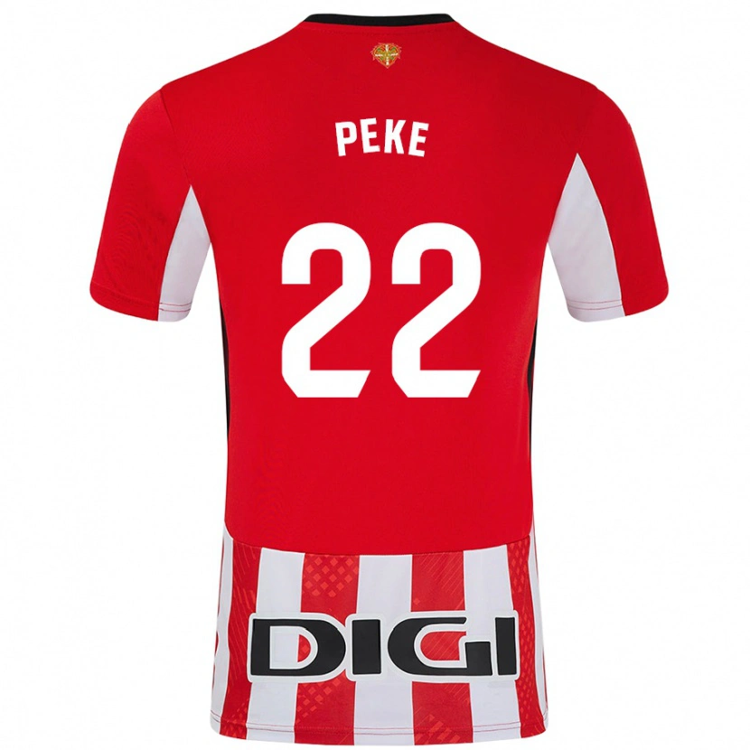 Danxen Kinderen Ainize Barea Nuñez #22 Rood Wit Thuisshirt Thuistenue 2024/25 T-Shirt