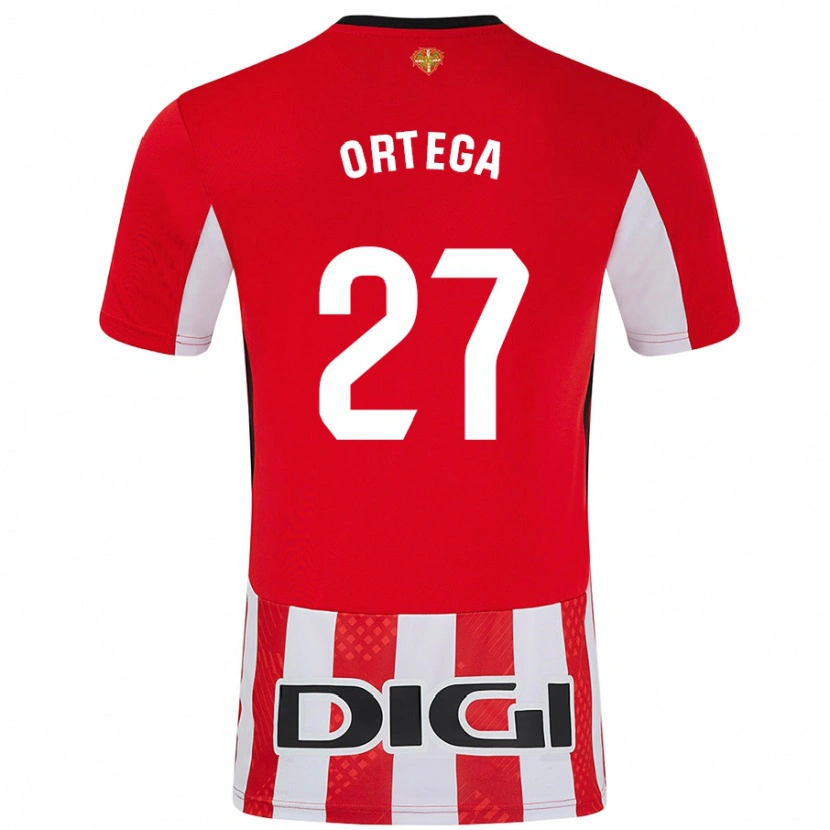 Danxen Kinderen Sara Ortega #27 Rood Wit Thuisshirt Thuistenue 2024/25 T-Shirt