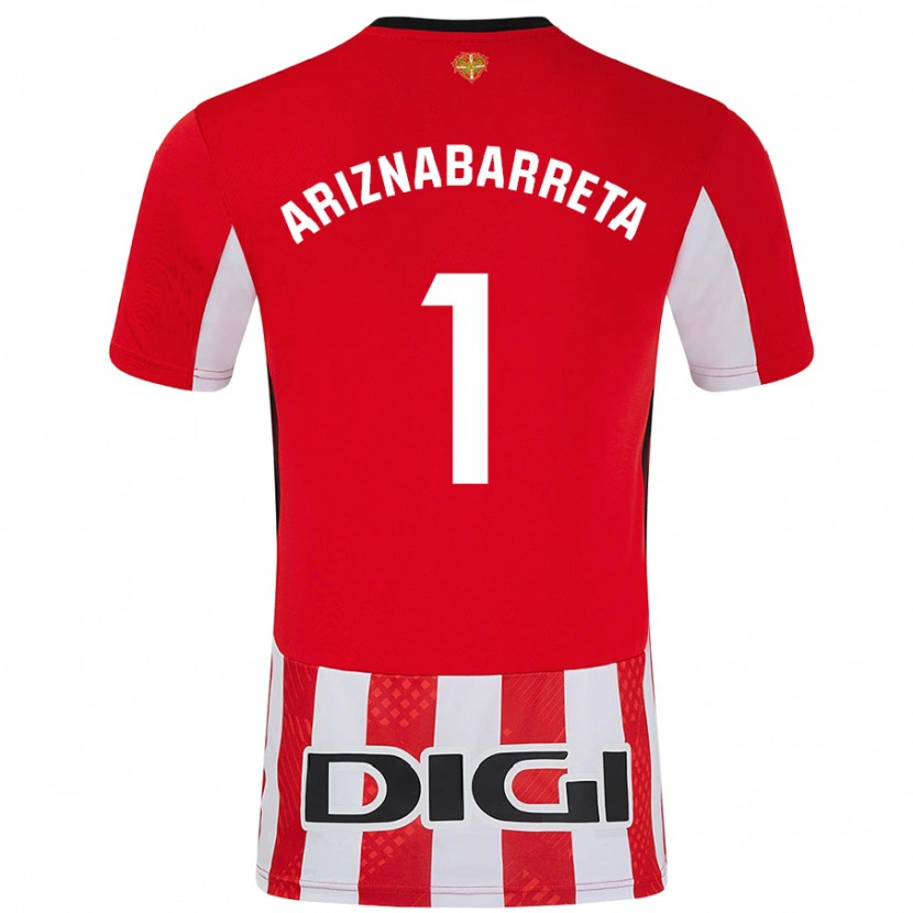 Danxen Kinderen Oier Ariznabarreta #1 Rood Wit Thuisshirt Thuistenue 2024/25 T-Shirt