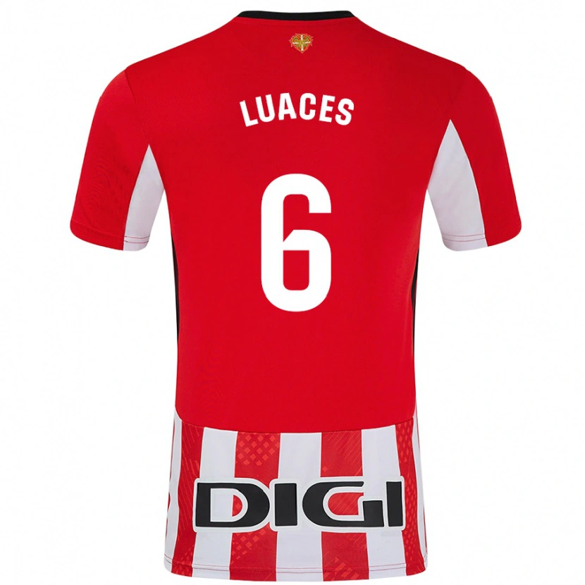 Danxen Kinderen Iraitz Luaces #6 Rood Wit Thuisshirt Thuistenue 2024/25 T-Shirt