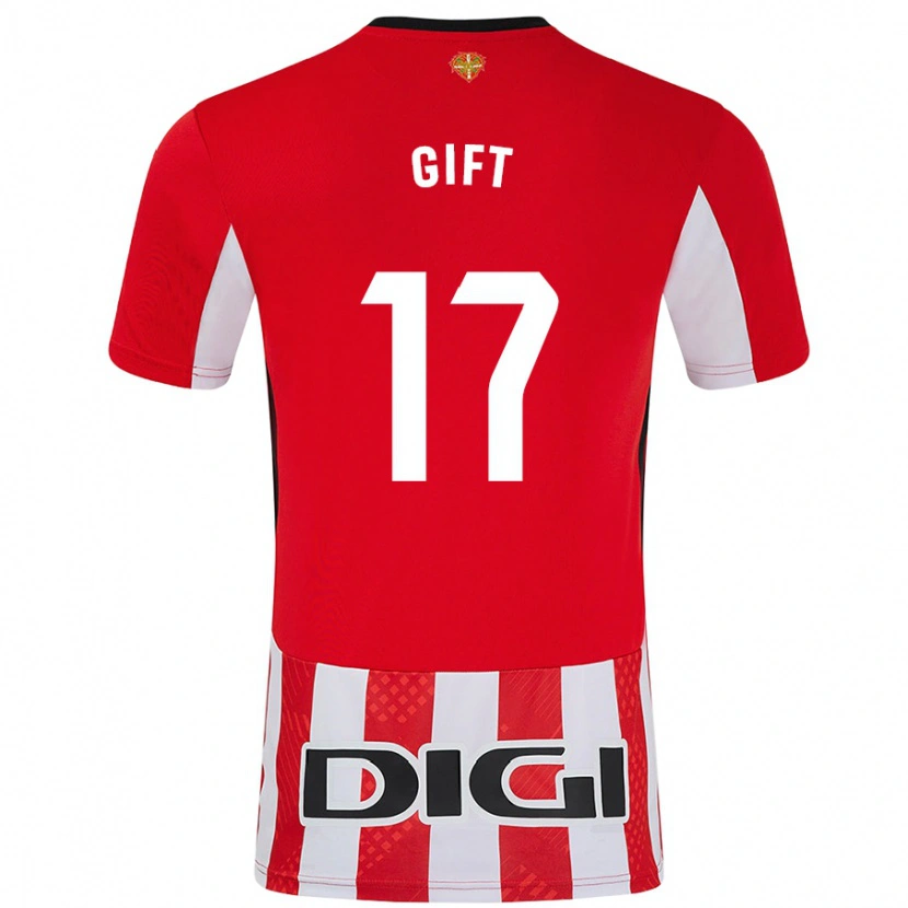 Danxen Kinderen Elijah Gift #17 Rood Wit Thuisshirt Thuistenue 2024/25 T-Shirt