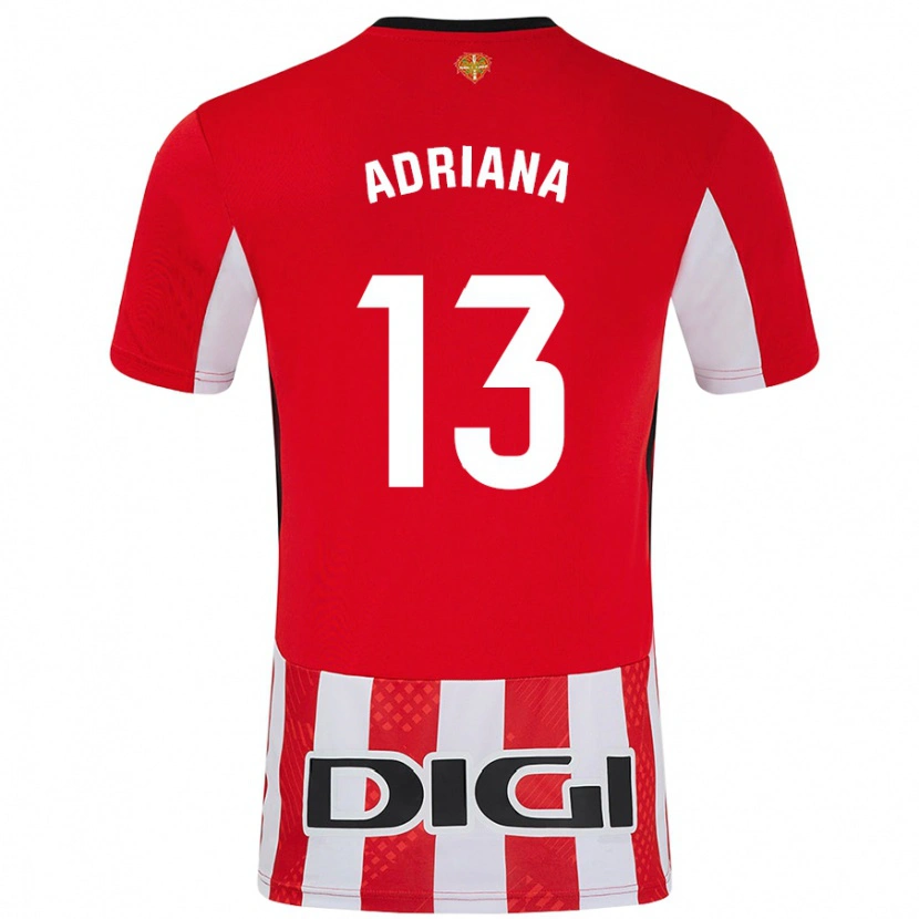 Danxen Kinderen Adriana Nanclares Romero #13 Rood Wit Thuisshirt Thuistenue 2024/25 T-Shirt