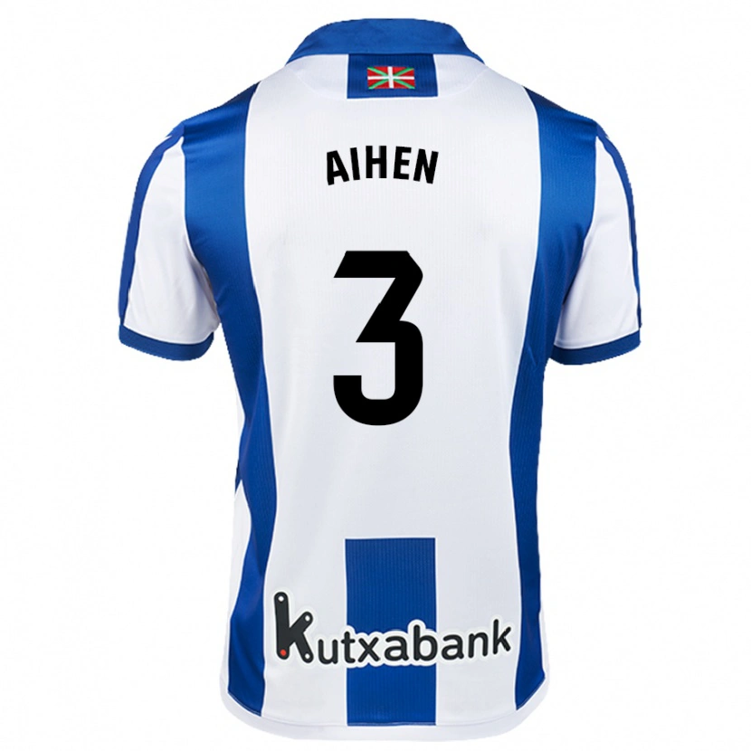 Danxen Kinderen Aihen Muñoz #3 Wit Blauw Thuisshirt Thuistenue 2024/25 T-Shirt