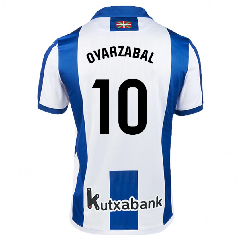 Danxen Kinderen Mikel Oyarzabal #10 Wit Blauw Thuisshirt Thuistenue 2024/25 T-Shirt