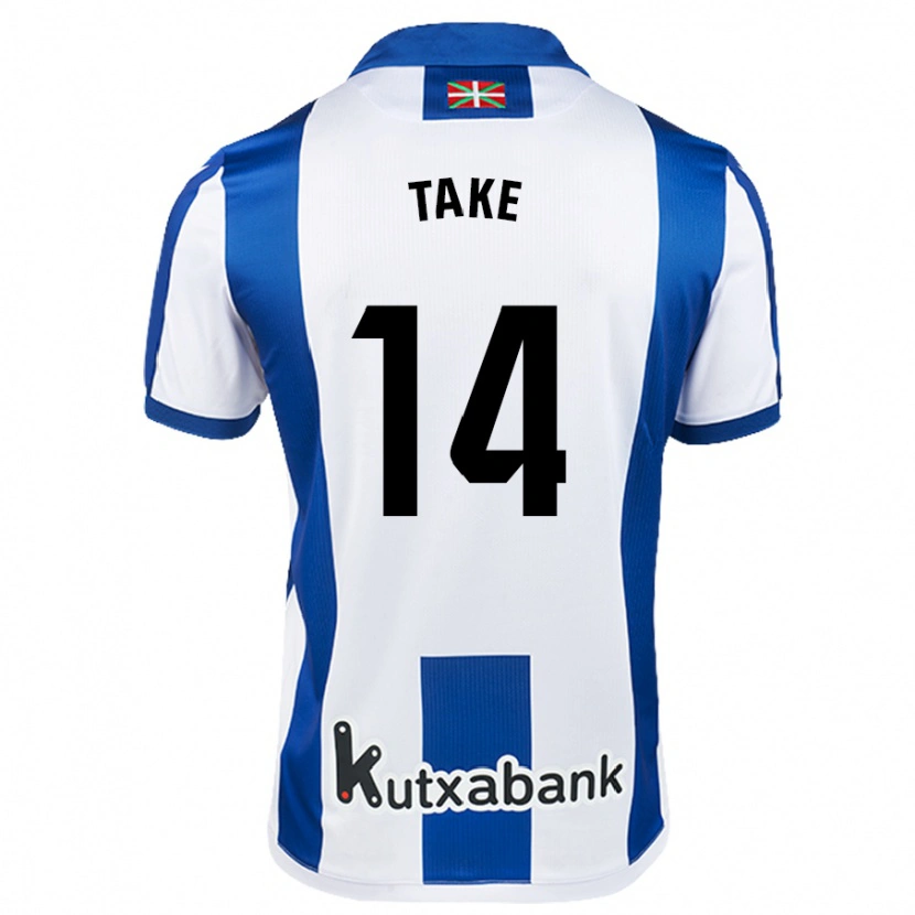 Danxen Kinderen Takefusa Kubo #14 Wit Blauw Thuisshirt Thuistenue 2024/25 T-Shirt