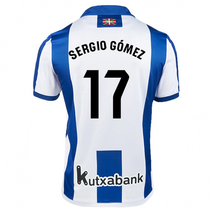 Danxen Kinderen Sergio Gómez #17 Wit Blauw Thuisshirt Thuistenue 2024/25 T-Shirt