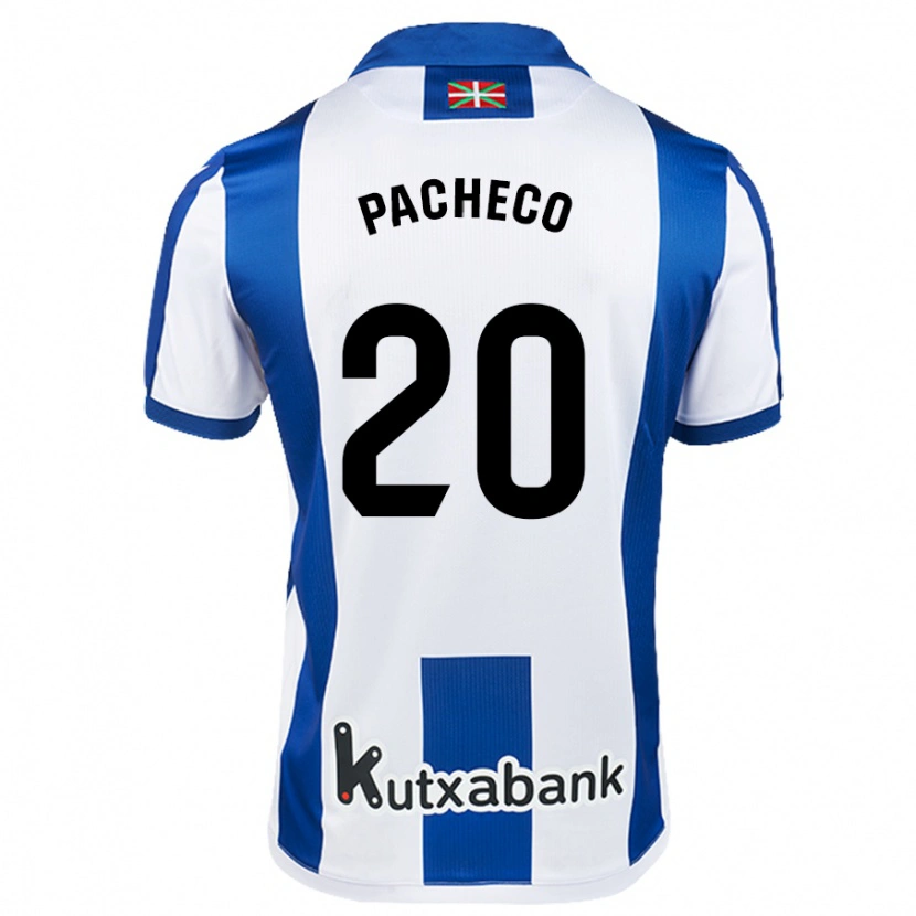 Danxen Kinderen Jon Pacheco #20 Wit Blauw Thuisshirt Thuistenue 2024/25 T-Shirt