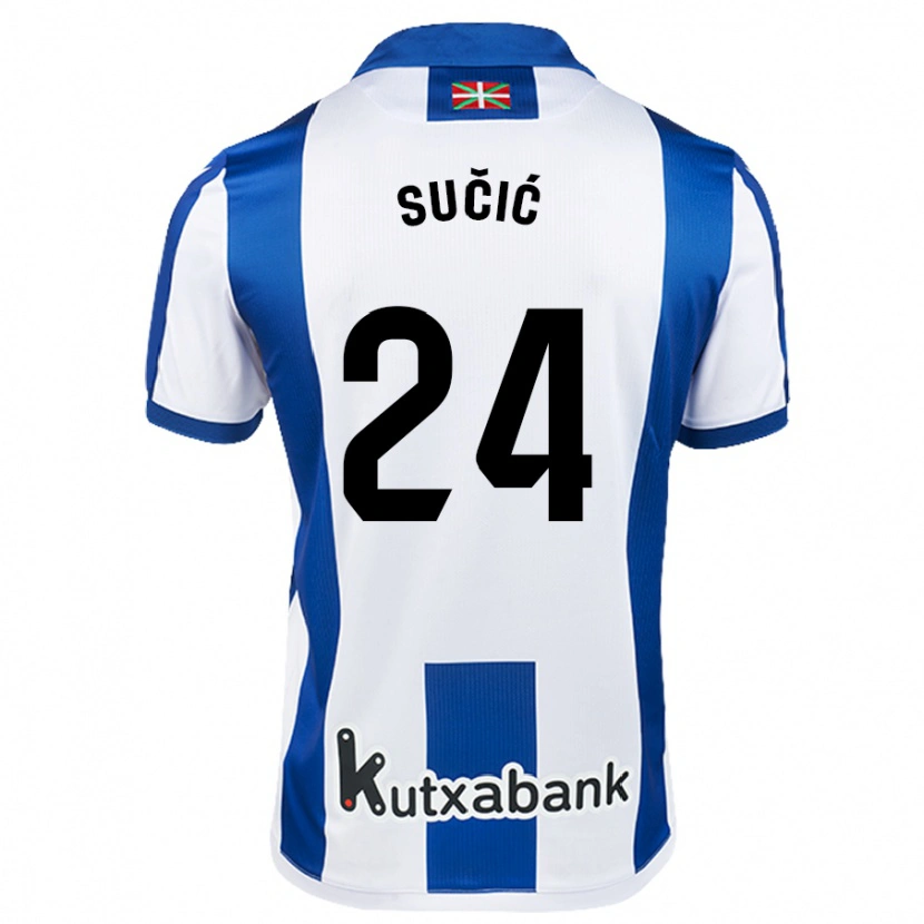 Danxen Kinderen Luka Sucic #24 Wit Blauw Thuisshirt Thuistenue 2024/25 T-Shirt