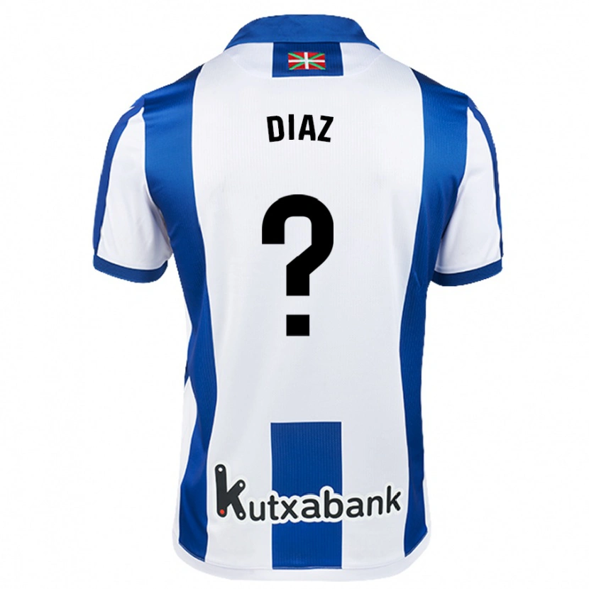 Danxen Kinderen Dani Díaz #0 Wit Blauw Thuisshirt Thuistenue 2024/25 T-Shirt