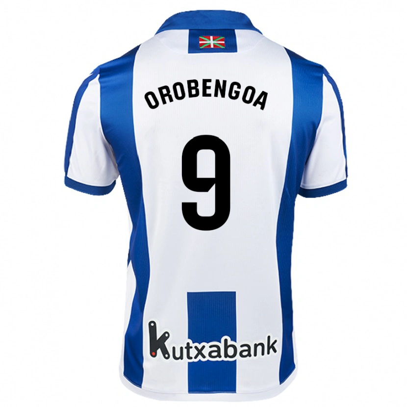 Danxen Kinderen Ekain Orobengoa #9 Wit Blauw Thuisshirt Thuistenue 2024/25 T-Shirt