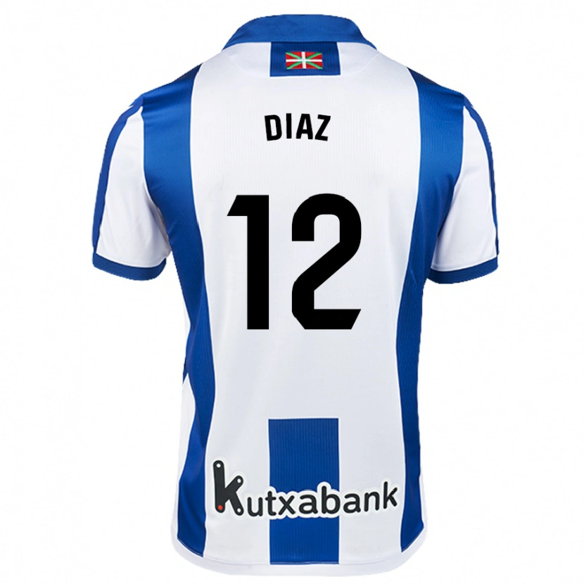 Danxen Kinderen Ekain Díaz #12 Wit Blauw Thuisshirt Thuistenue 2024/25 T-Shirt