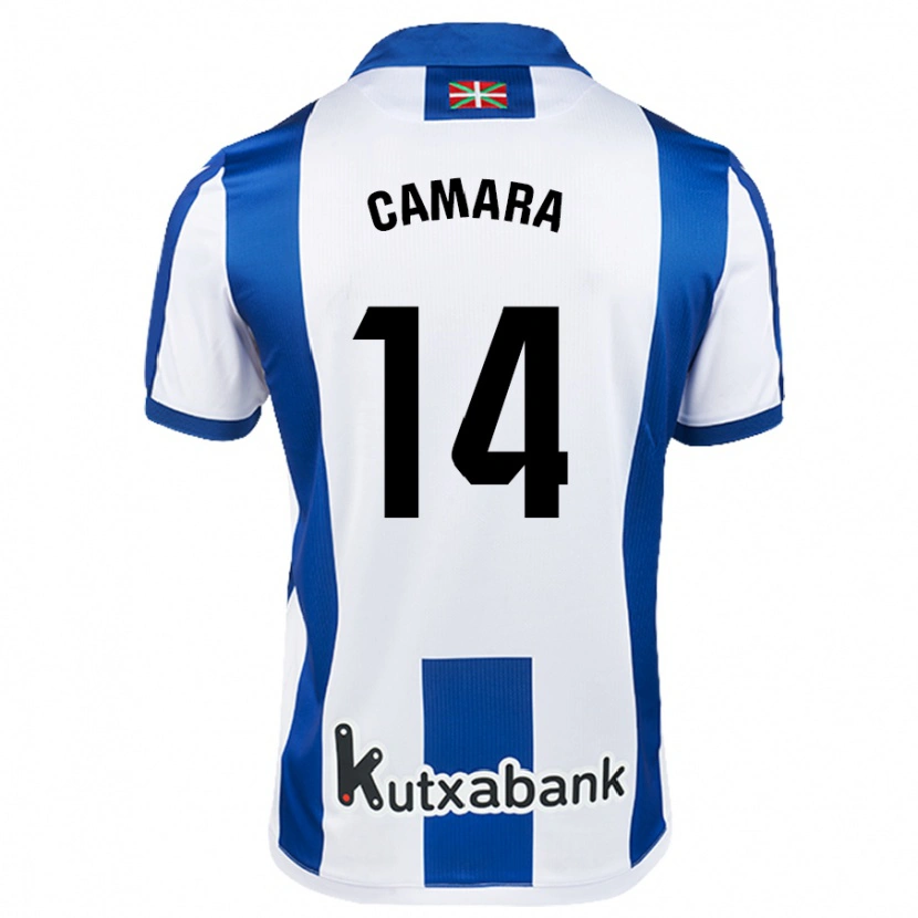 Danxen Kinderen Ibra Cámara #14 Wit Blauw Thuisshirt Thuistenue 2024/25 T-Shirt