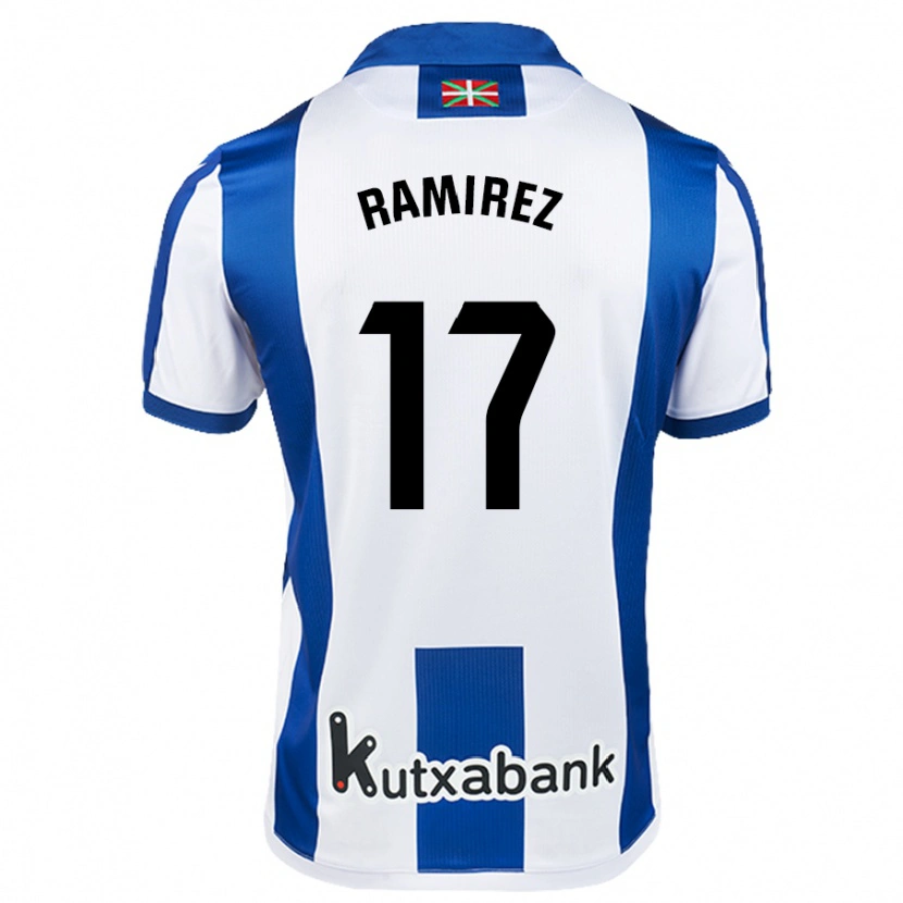 Danxen Kinderen Darío Ramírez #17 Wit Blauw Thuisshirt Thuistenue 2024/25 T-Shirt