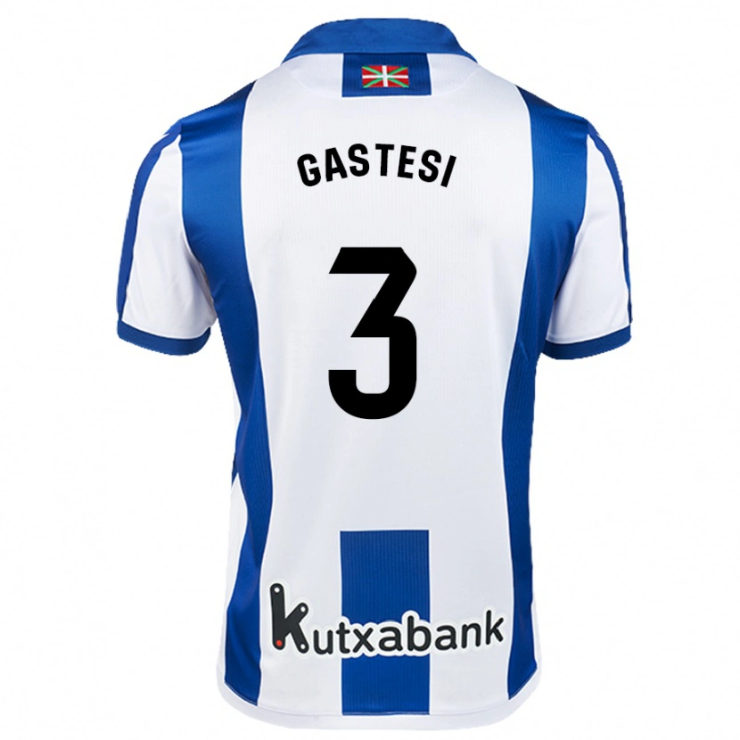 Danxen Kinderen Gorka Gastesi #3 Wit Blauw Thuisshirt Thuistenue 2024/25 T-Shirt