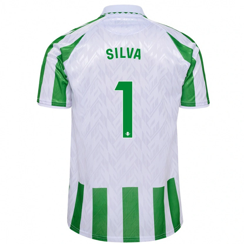 Danxen Kinderen Rui Silva #1 Groen Witte Strepen Thuisshirt Thuistenue 2024/25 T-Shirt