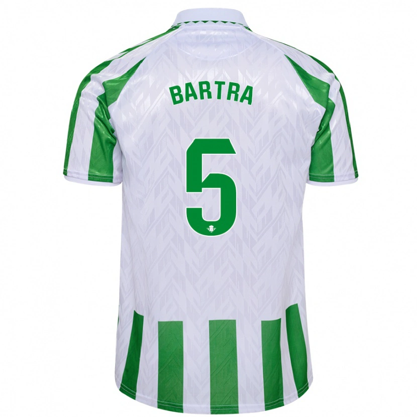 Danxen Kinderen Marc Bartra #5 Groen Witte Strepen Thuisshirt Thuistenue 2024/25 T-Shirt