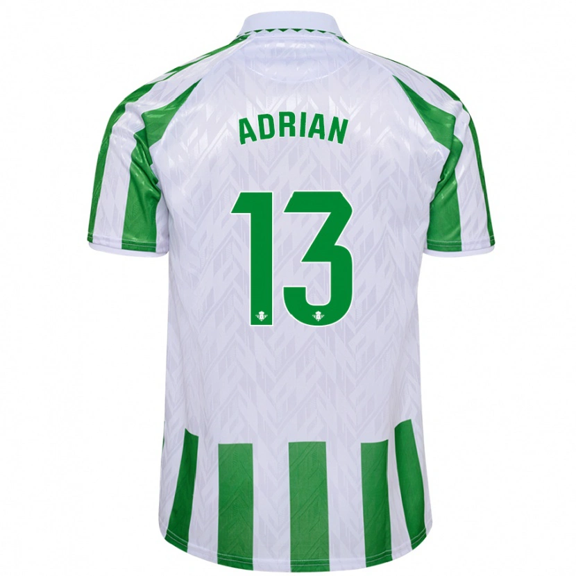 Danxen Kinderen Adrián #13 Groen Witte Strepen Thuisshirt Thuistenue 2024/25 T-Shirt