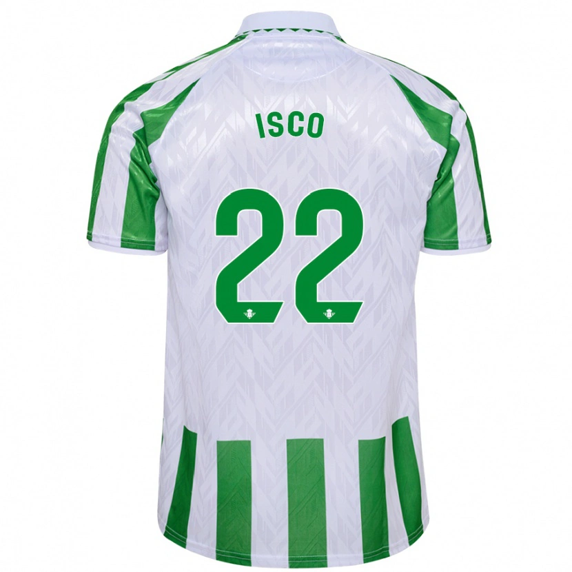 Danxen Kinderen Isco #22 Groen Witte Strepen Thuisshirt Thuistenue 2024/25 T-Shirt