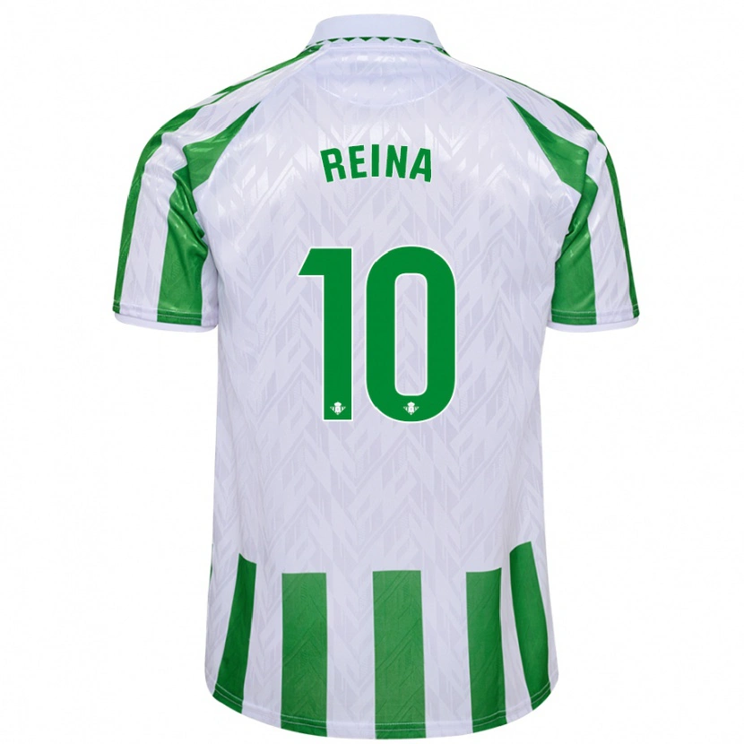 Danxen Kinderen Carlos Reina #10 Groen Witte Strepen Thuisshirt Thuistenue 2024/25 T-Shirt