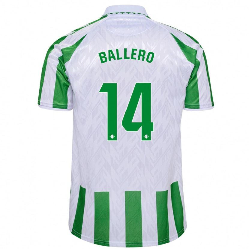 Danxen Kinderen Sander Ballero #14 Groen Witte Strepen Thuisshirt Thuistenue 2024/25 T-Shirt