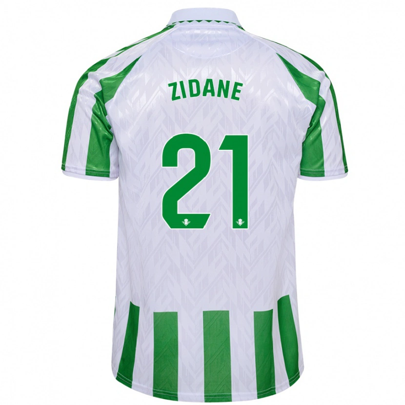 Danxen Kinderen Elyaz Zidane #21 Groen Witte Strepen Thuisshirt Thuistenue 2024/25 T-Shirt