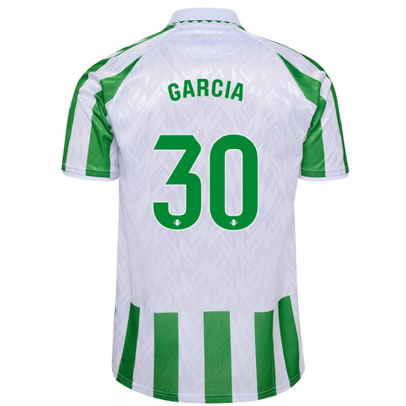 Danxen Kinderen Germán García #30 Groen Witte Strepen Thuisshirt Thuistenue 2024/25 T-Shirt