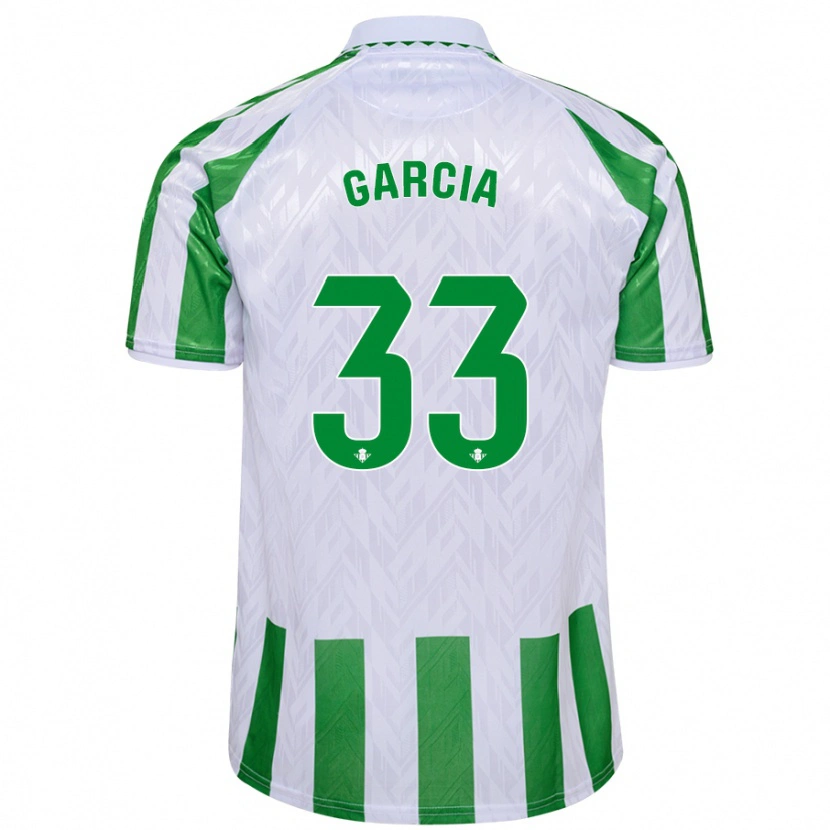 Danxen Kinderen Pablo García #33 Groen Witte Strepen Thuisshirt Thuistenue 2024/25 T-Shirt