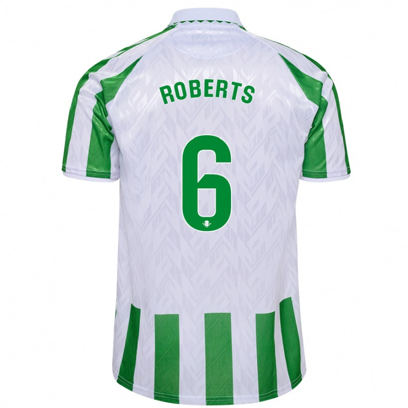 Danxen Kinderen Rhiannon Roberts #6 Groen Witte Strepen Thuisshirt Thuistenue 2024/25 T-Shirt