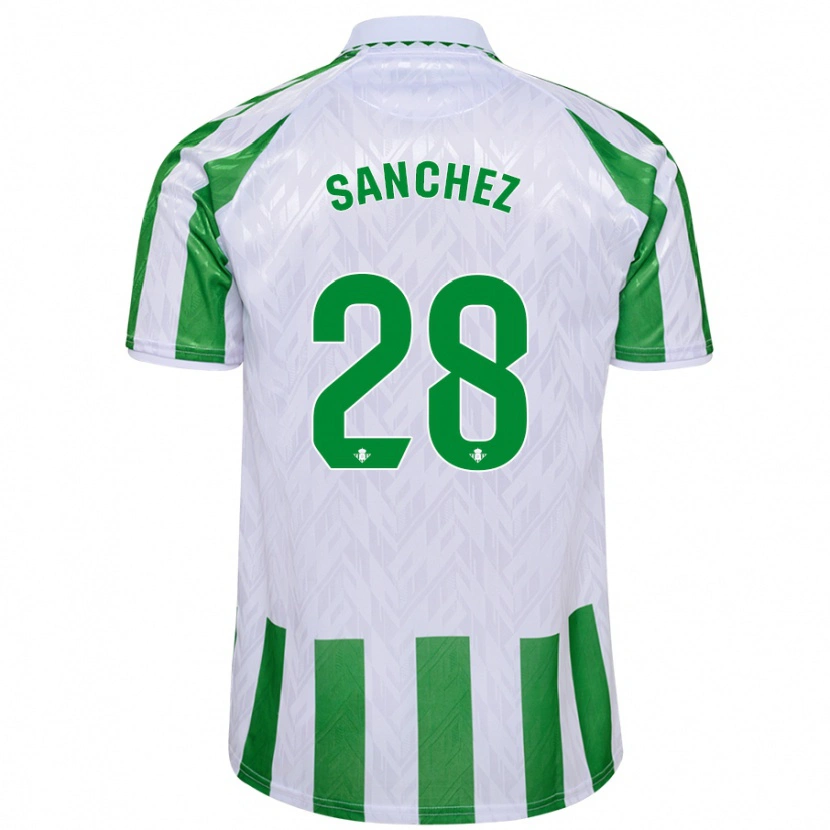 Danxen Kinderen Marina Sánchez #28 Groen Witte Strepen Thuisshirt Thuistenue 2024/25 T-Shirt