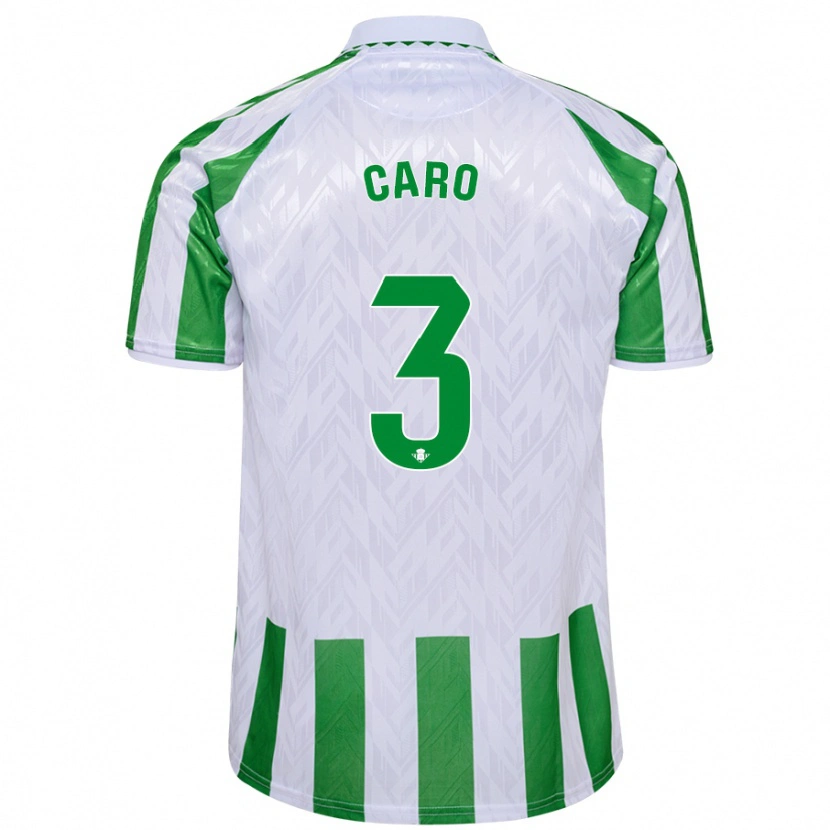 Danxen Kinderen Andrés Caro #3 Groen Witte Strepen Thuisshirt Thuistenue 2024/25 T-Shirt