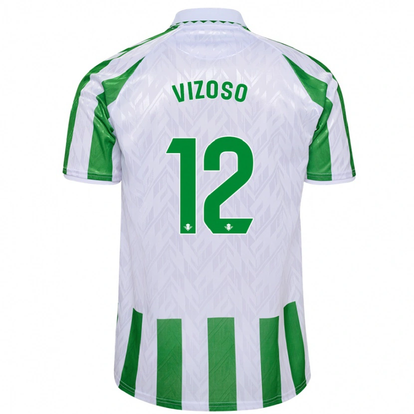 Danxen Kinderen Paula Vizoso Prieto #12 Groen Witte Strepen Thuisshirt Thuistenue 2024/25 T-Shirt