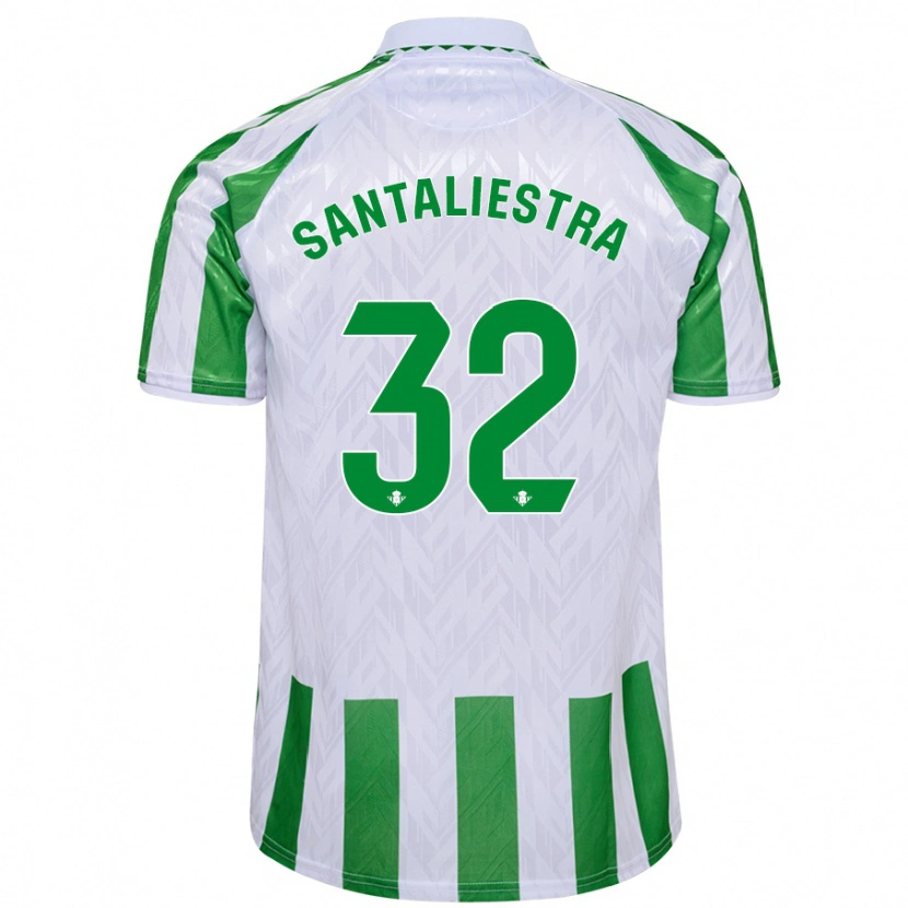 Danxen Kinderen Carla Santaliestra #32 Groen Witte Strepen Thuisshirt Thuistenue 2024/25 T-Shirt