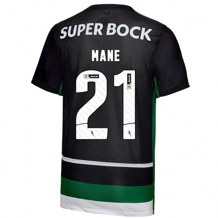 Danxen Kinderen Isnaba Mané #21 Zwart Wit Groen Thuisshirt Thuistenue 2024/25 T-Shirt