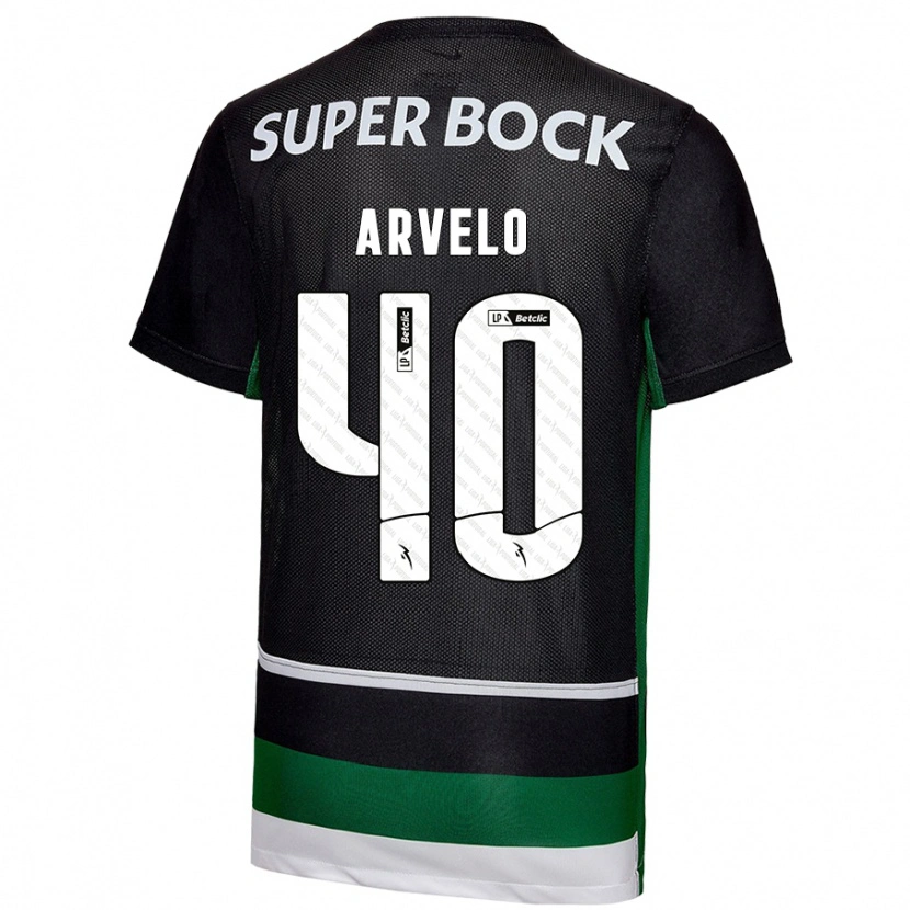 Danxen Kinderen Adam Arvelo #40 Zwart Wit Groen Thuisshirt Thuistenue 2024/25 T-Shirt