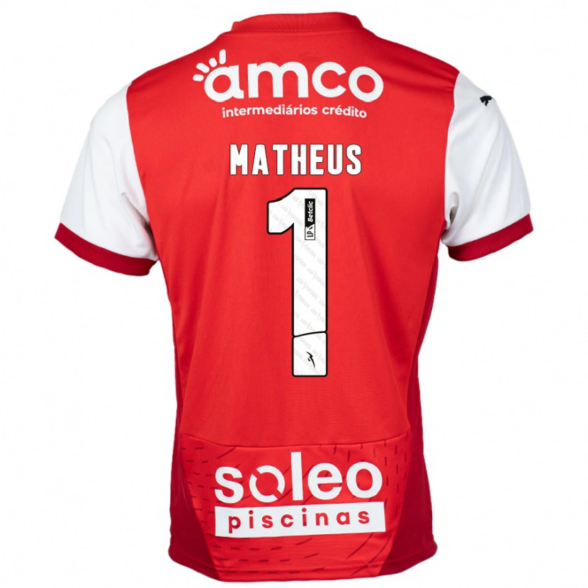 Danxen Kinderen Matheus #1 Rood Wit Thuisshirt Thuistenue 2024/25 T-Shirt