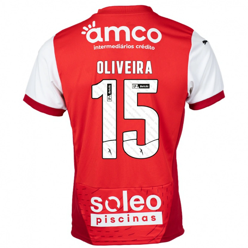 Danxen Kinderen Paulo Oliveira #15 Rood Wit Thuisshirt Thuistenue 2024/25 T-Shirt