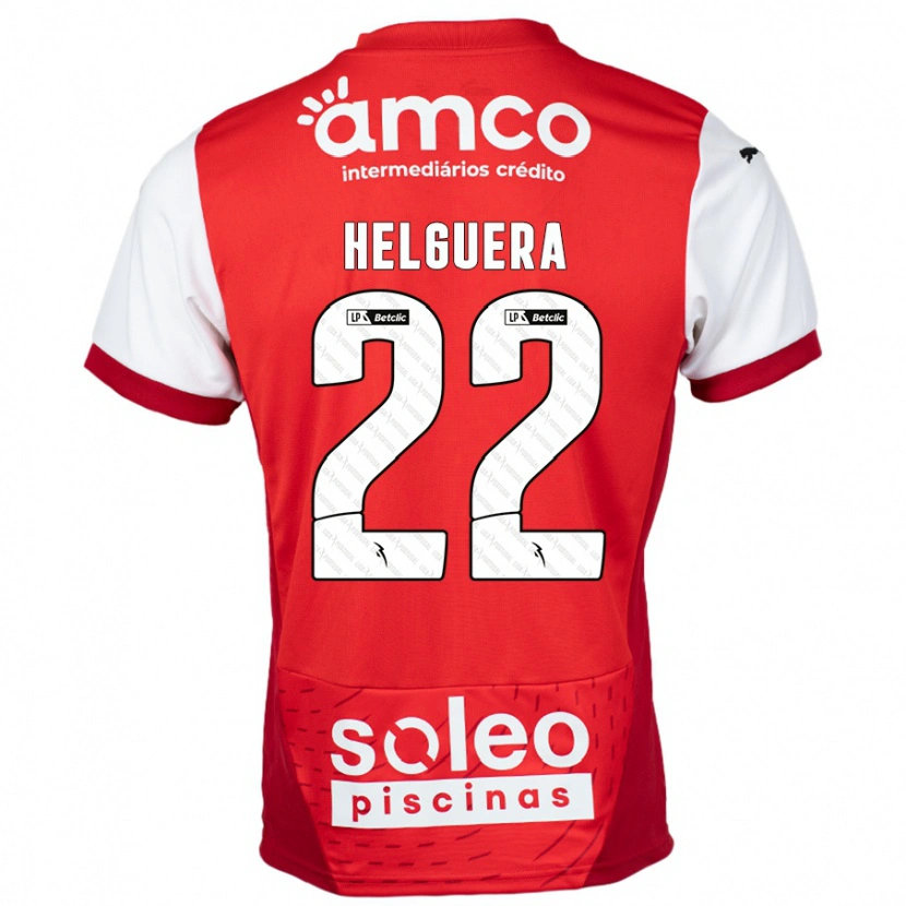 Danxen Kinderen Thiago Helguera #22 Rood Wit Thuisshirt Thuistenue 2024/25 T-Shirt