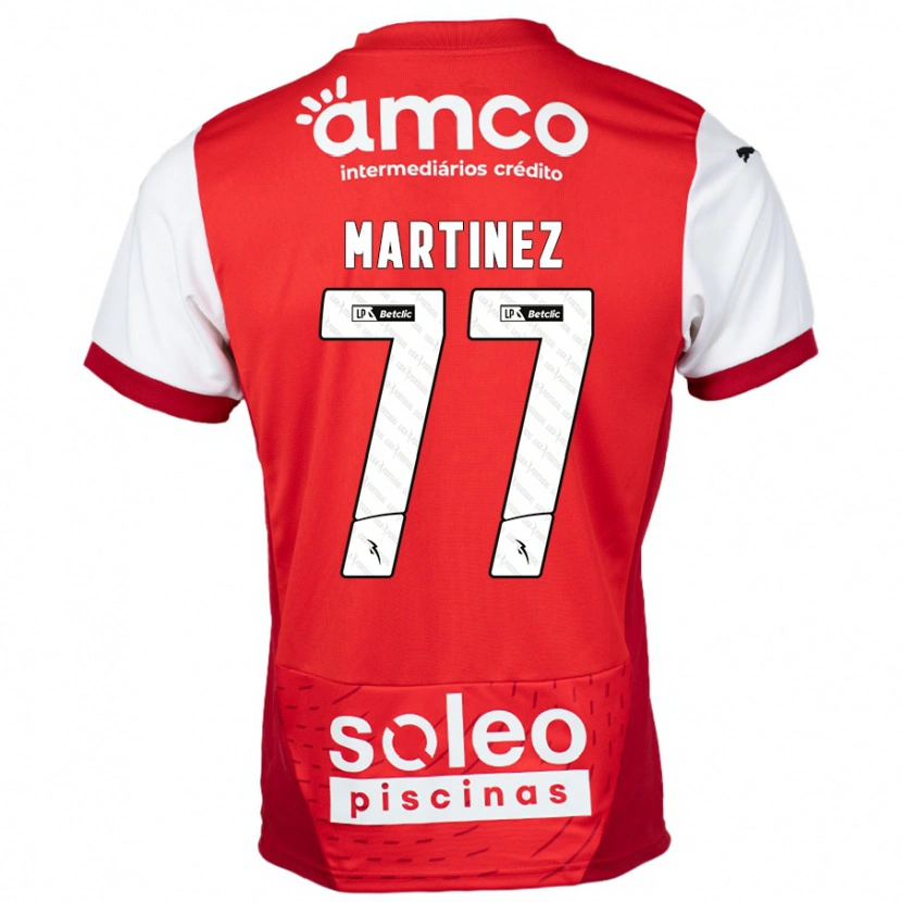 Danxen Kinderen Gabri Martínez #77 Rood Wit Thuisshirt Thuistenue 2024/25 T-Shirt