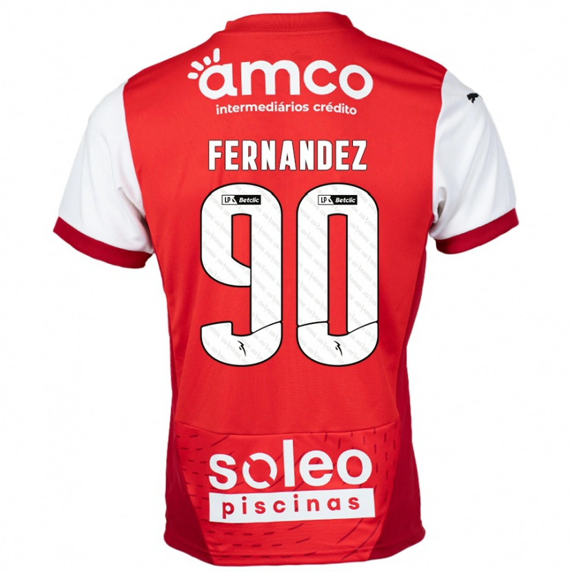 Danxen Kinderen Roberto Fernández #90 Rood Wit Thuisshirt Thuistenue 2024/25 T-Shirt