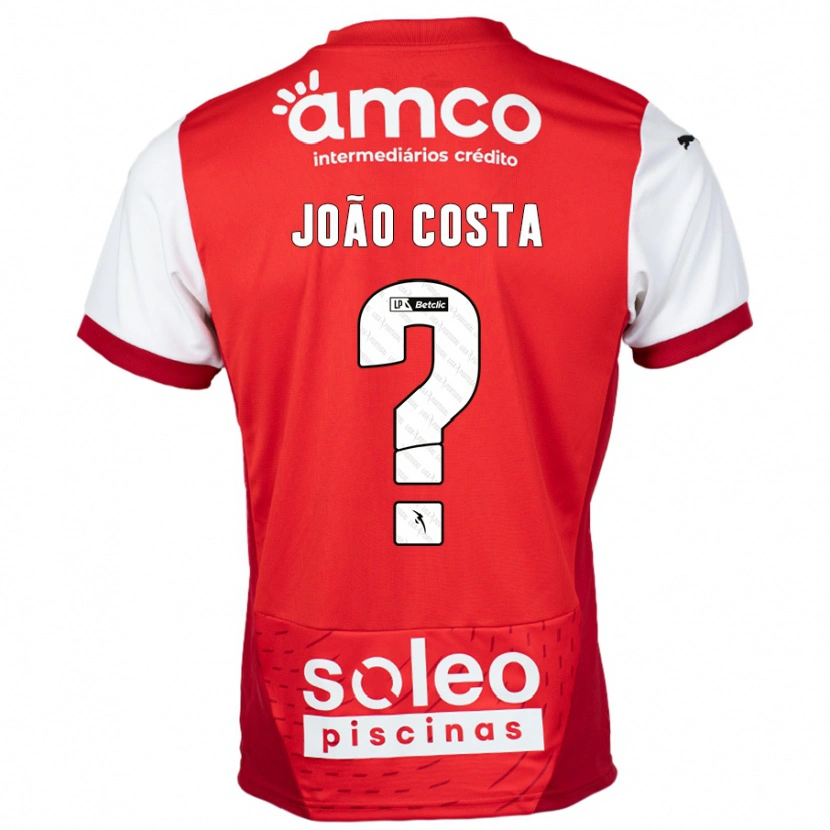 Danxen Kinderen João Costa #0 Rood Wit Thuisshirt Thuistenue 2024/25 T-Shirt