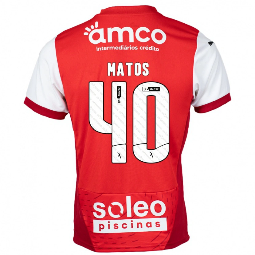 Danxen Kinderen João Matos #40 Rood Wit Thuisshirt Thuistenue 2024/25 T-Shirt