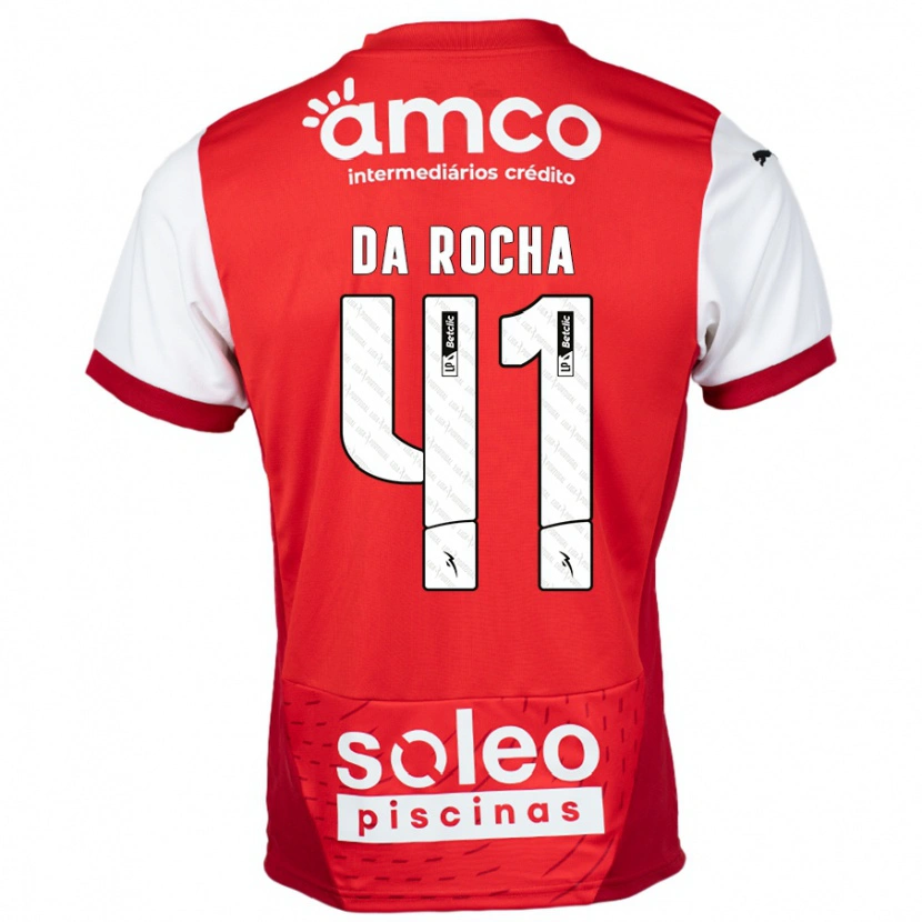 Danxen Kinderen Yanis Da Rocha #41 Rood Wit Thuisshirt Thuistenue 2024/25 T-Shirt