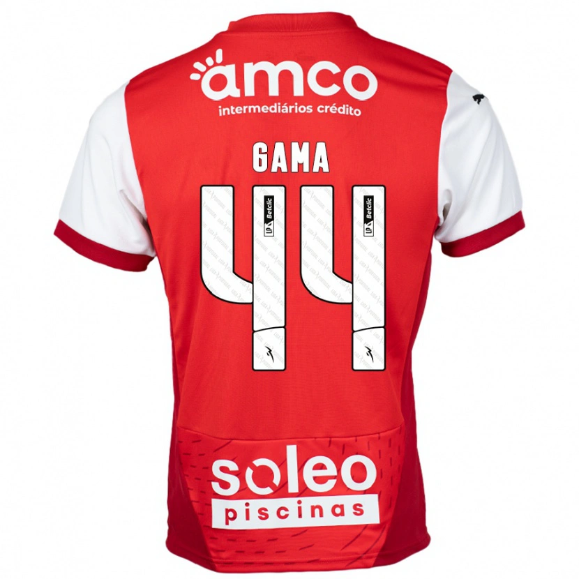 Danxen Kinderen Dinis Gama #44 Rood Wit Thuisshirt Thuistenue 2024/25 T-Shirt