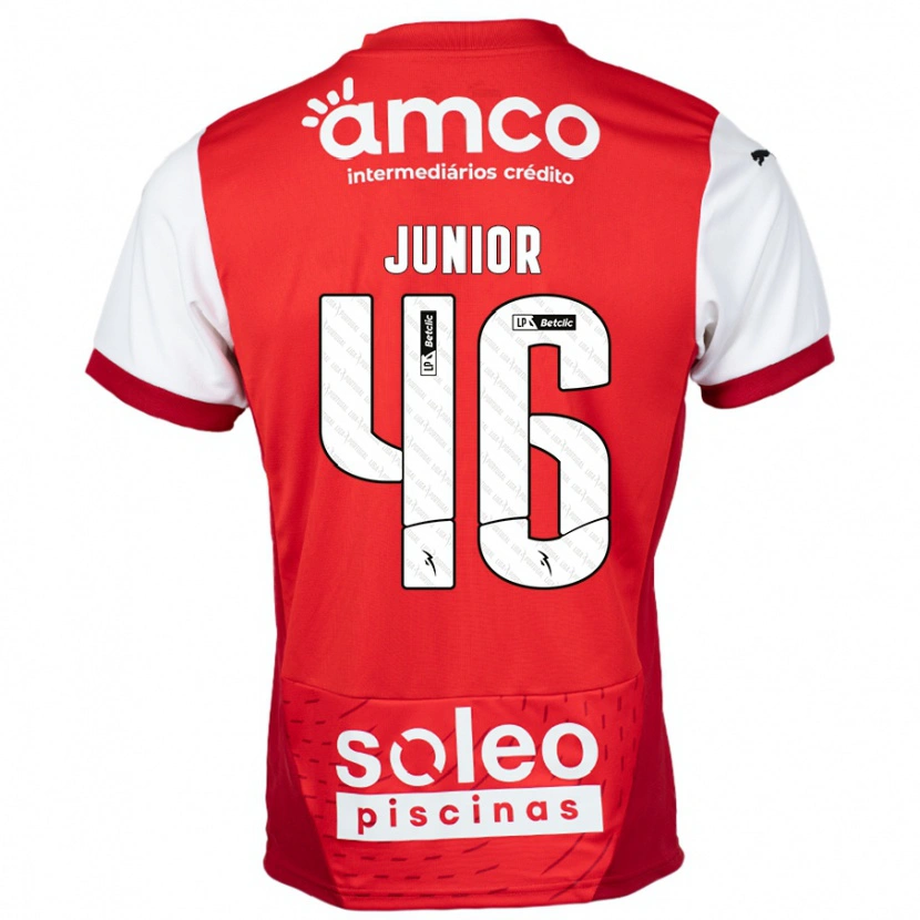 Danxen Kinderen Mário Junior #46 Rood Wit Thuisshirt Thuistenue 2024/25 T-Shirt