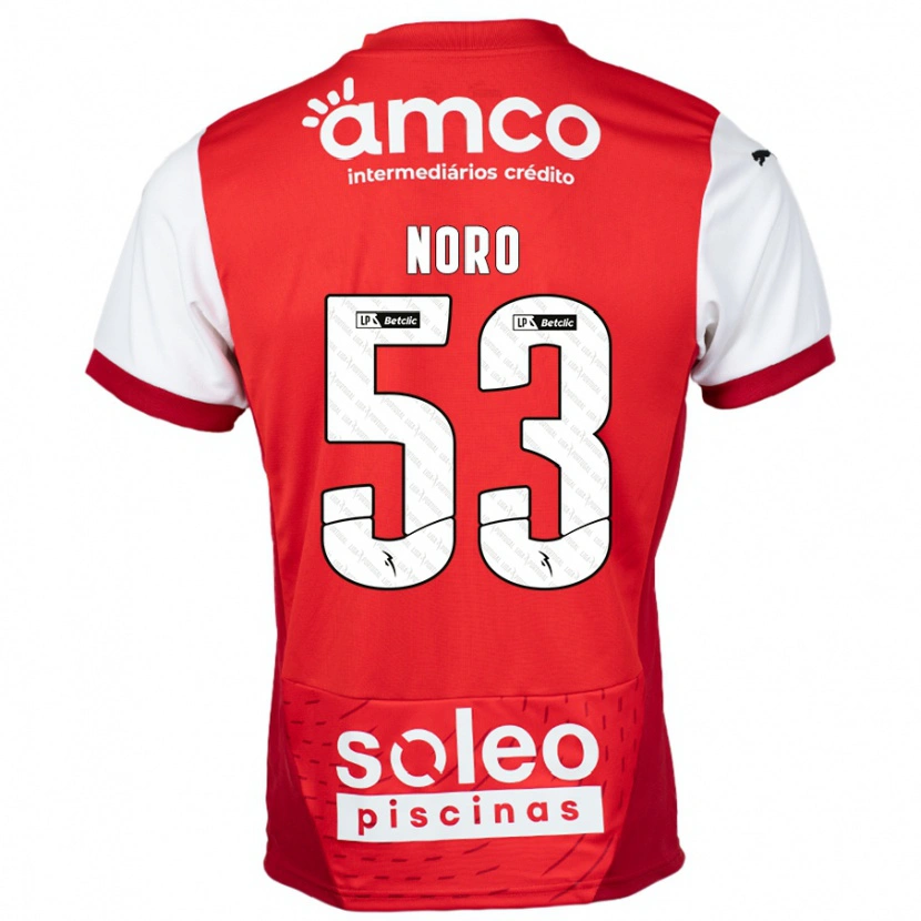 Danxen Kinderen Jonatás Noro #53 Rood Wit Thuisshirt Thuistenue 2024/25 T-Shirt