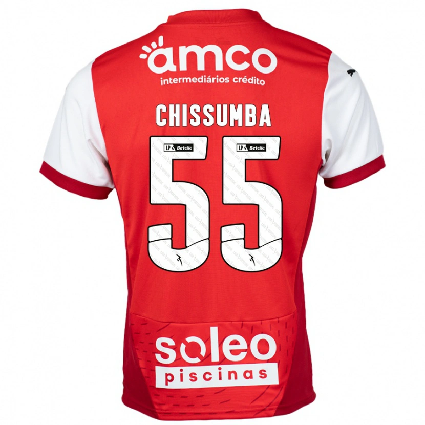 Danxen Kinderen Chissumba #55 Rood Wit Thuisshirt Thuistenue 2024/25 T-Shirt