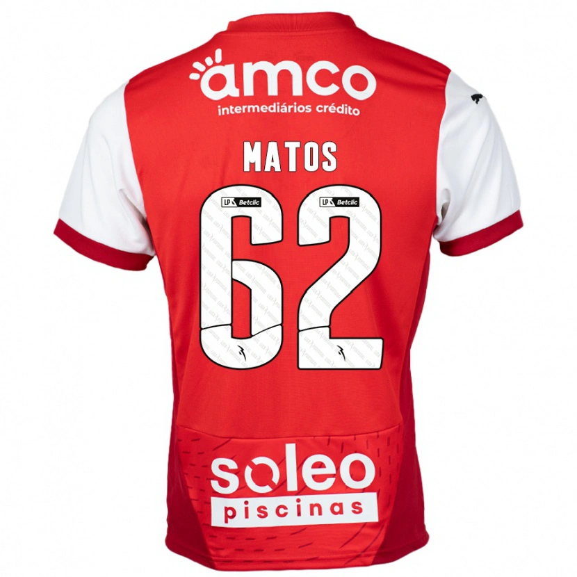 Danxen Kinderen Nuno Matos #62 Rood Wit Thuisshirt Thuistenue 2024/25 T-Shirt