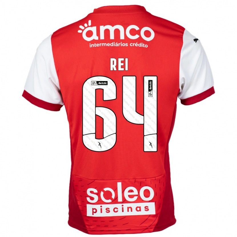 Danxen Kinderen Ricardo Rei #64 Rood Wit Thuisshirt Thuistenue 2024/25 T-Shirt