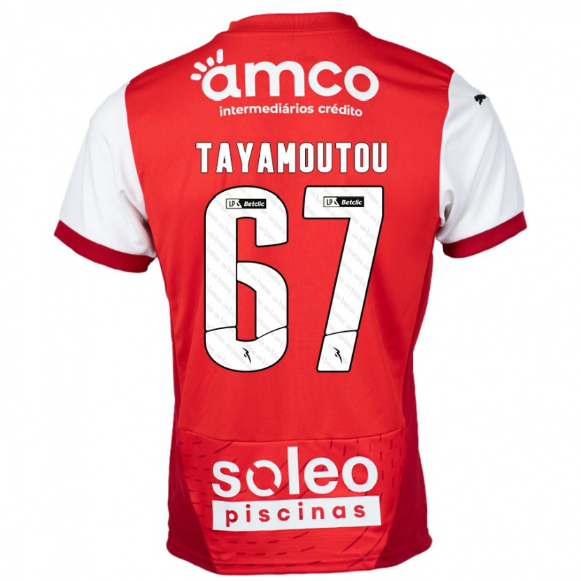 Danxen Kinderen Enzo Tayamoutou #67 Rood Wit Thuisshirt Thuistenue 2024/25 T-Shirt